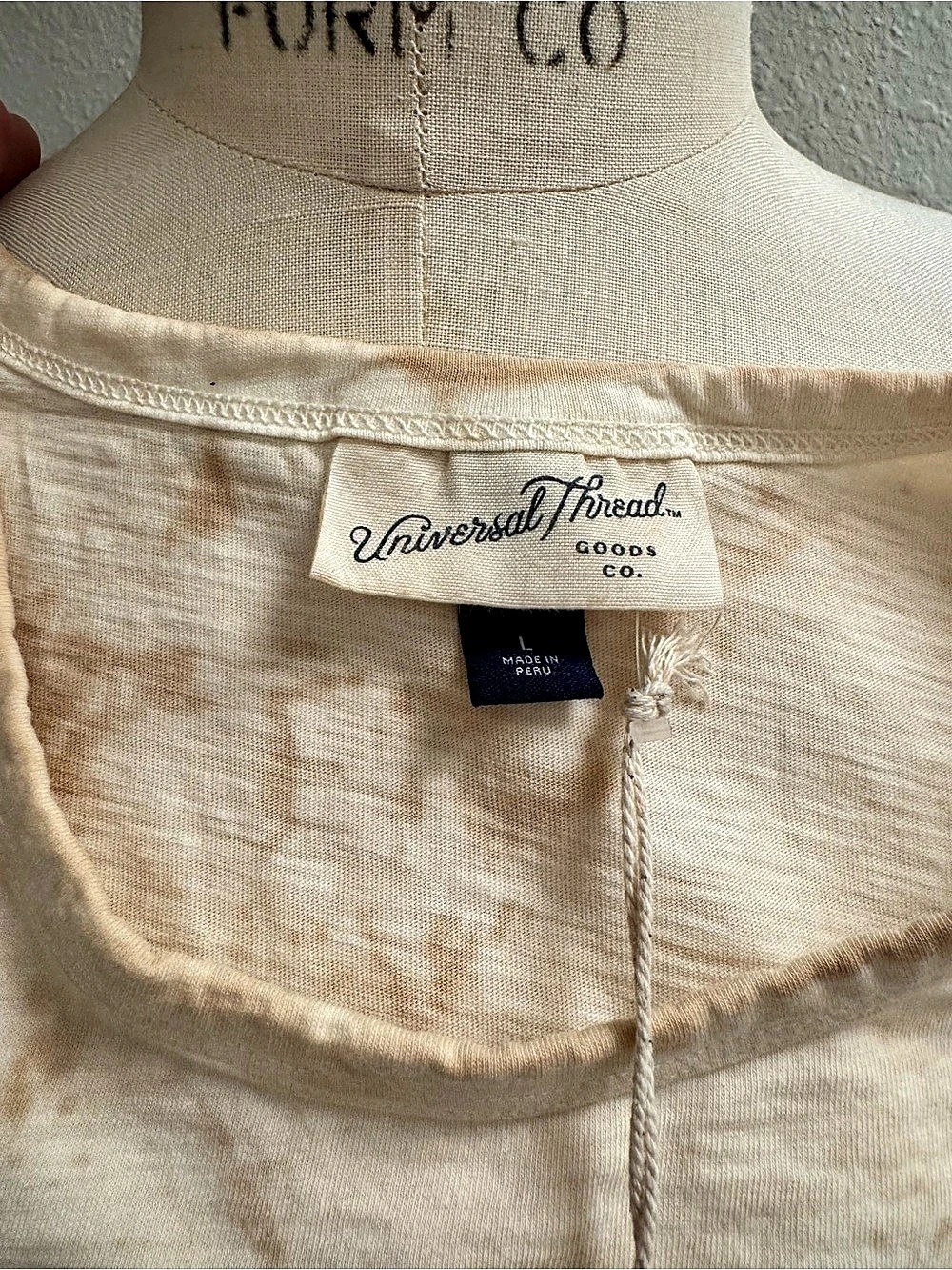 Universal Thread Tie Dye Tank Top Cream & Brown Size Large - Picture 4 of 7